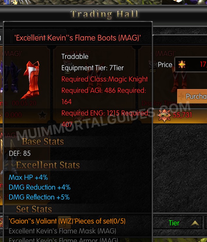 Screenshot of Excellent Kevin's Flame Boots (MAG)