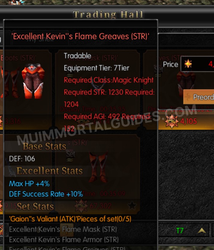 Screenshot of Excellent Kevin's Flame Greaves (STR)