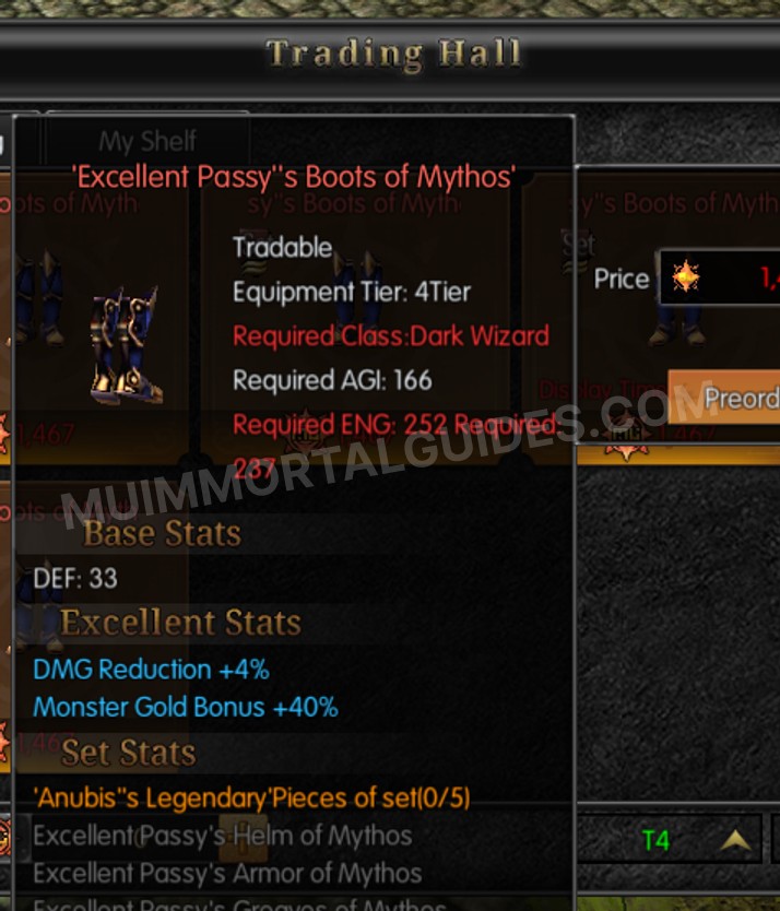 Screenshot of Excellent Passy's Boots of Mythos