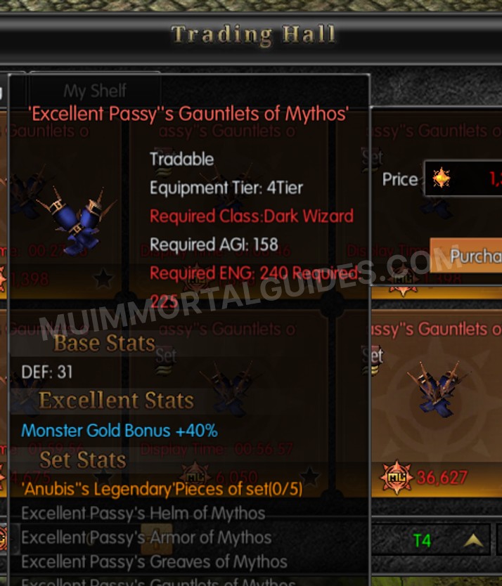 Screenshot of Excellent Passy's Gauntlets of Mythos