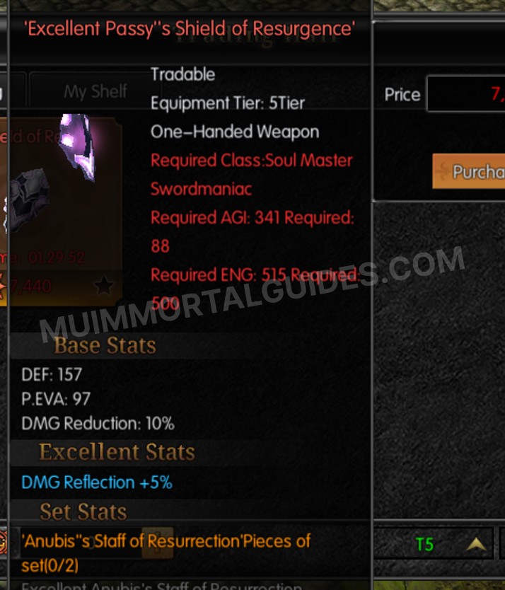 Screenshot of Excellent Passy's Shield of Resurgence