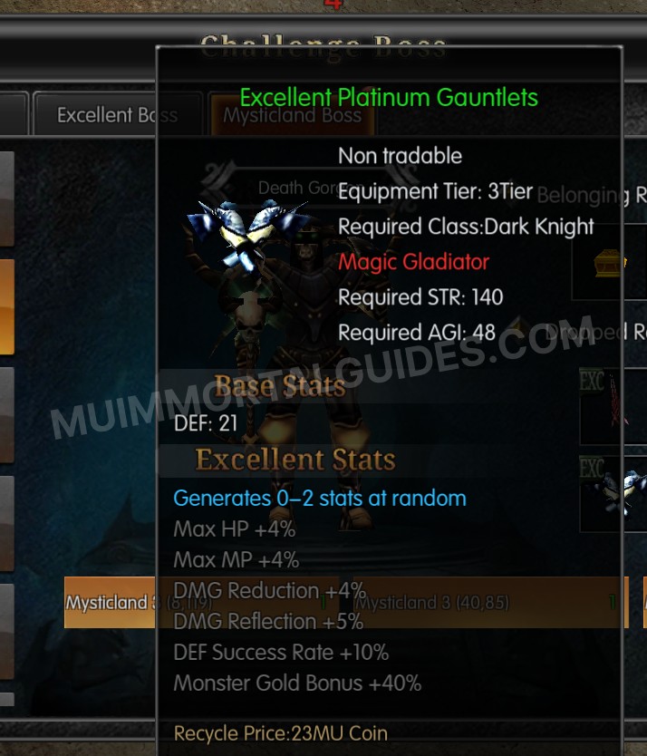 Screenshot of Excellent Platinum Gauntlets