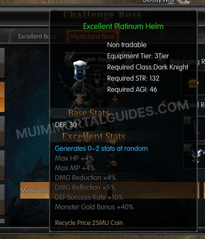 Screenshot of Excellent Platinum Helm