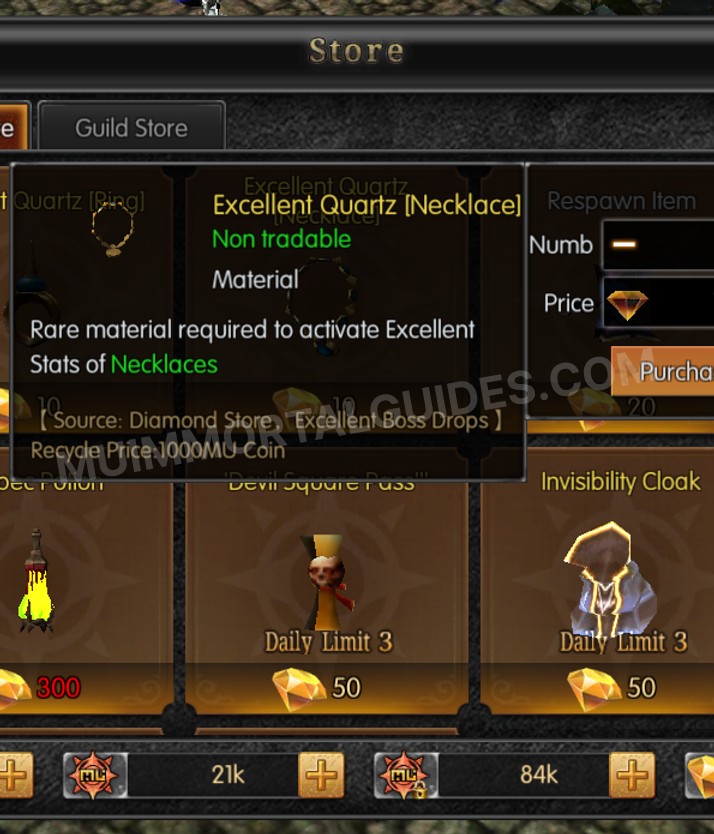 Screenshot of Excellent Quartz [Necklace]