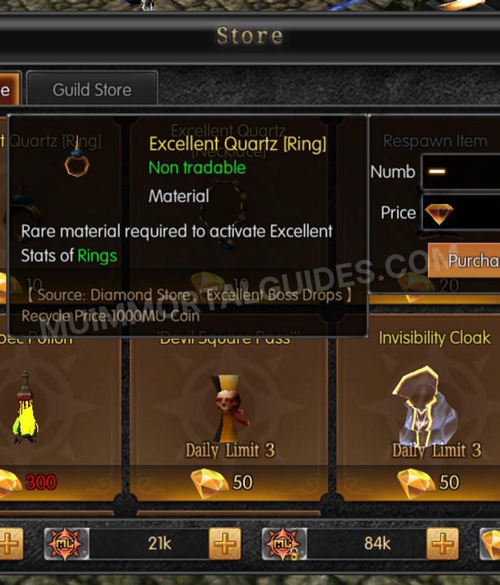 Screenshot of Excellent Quartz [Ring]