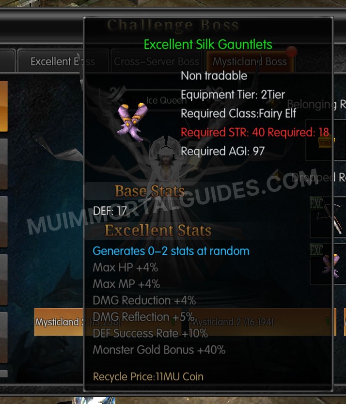 Screenshot of Excellent Silk Gauntlets