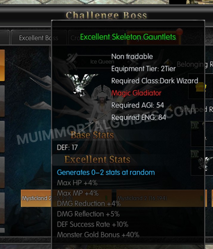 Screenshot of Excellent Skeleton Gauntlets