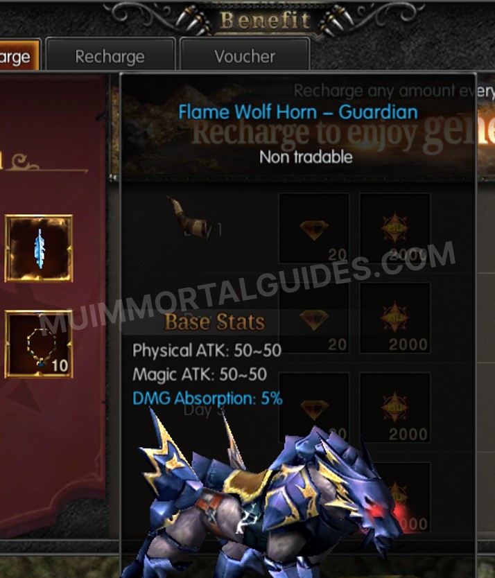 Screenshot of Flame Wolf Horn - Guardian