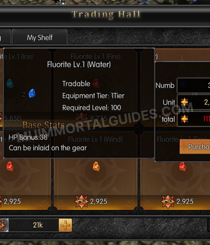 Screenshot of Fluorite Lv.1 (Water)