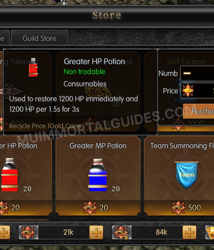 Screenshot of Greater HP Potion
