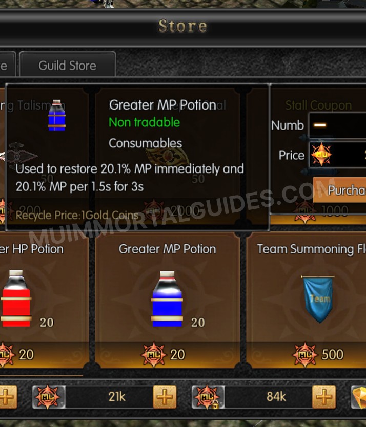 Screenshot of Greater MP Potion