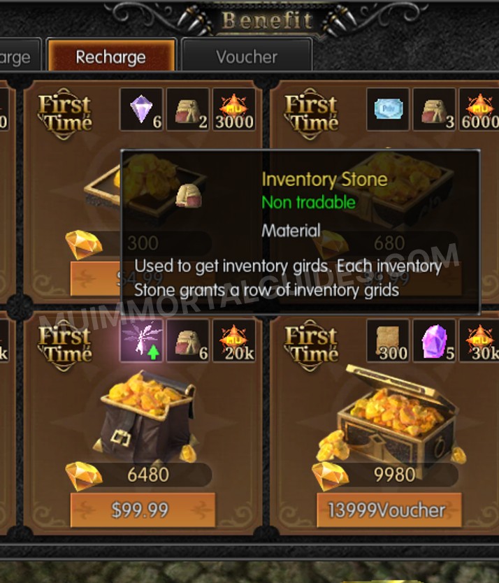 Screenshot of Inventory Stone