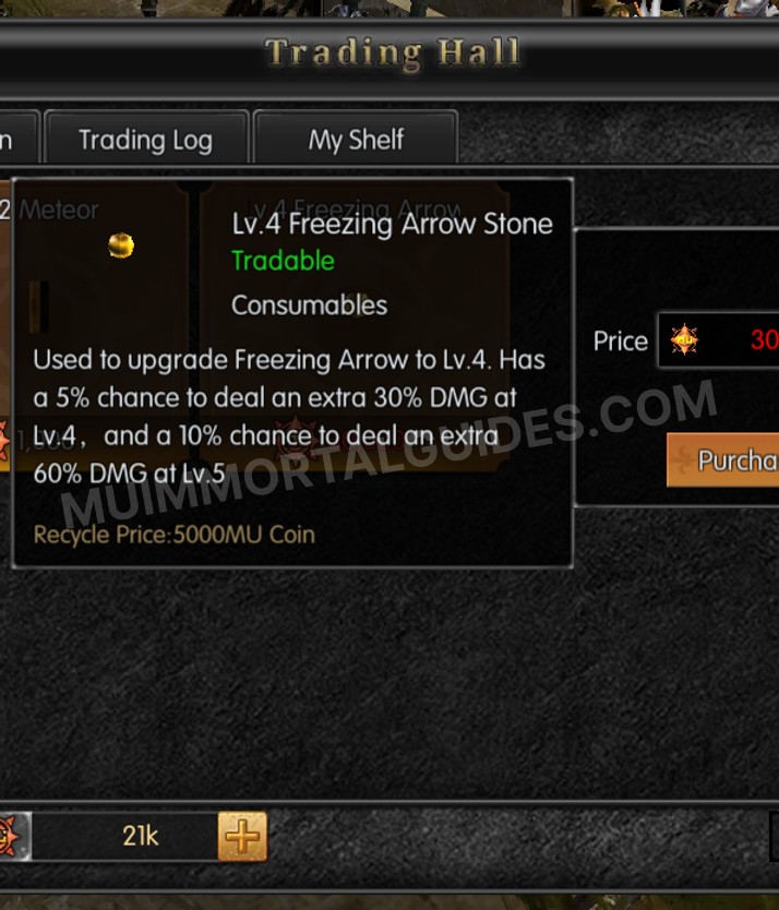 Screenshot of Lv.4 Freezing Arrow Stone
