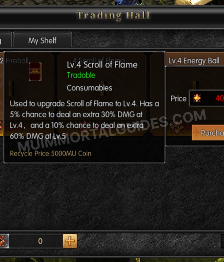 Screenshot of Lv.4 Scroll of Flame