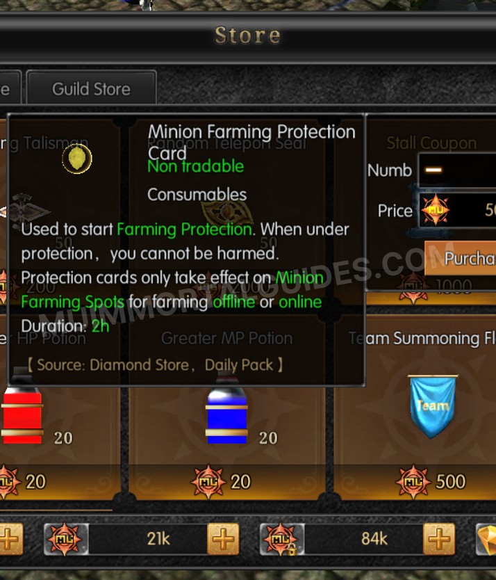 Screenshot of Minion Farming Protection Card