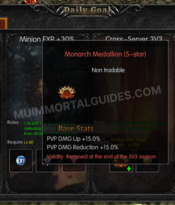 Screenshot of Monarch Medallion (5-star)