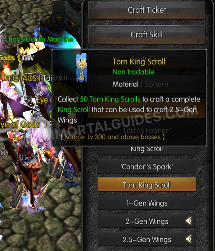 Screenshot of Torn King Scroll