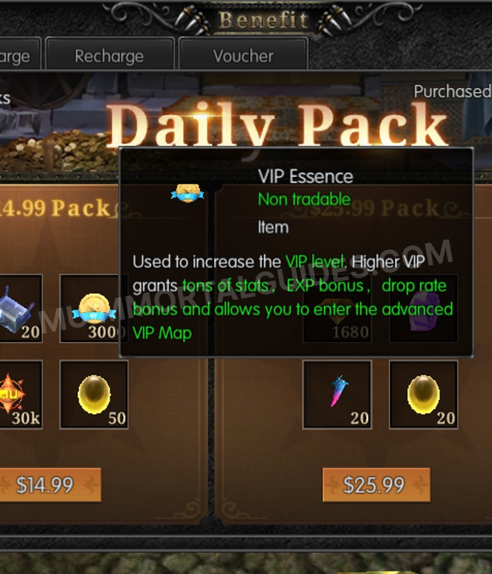 Screenshot of VIP Essence