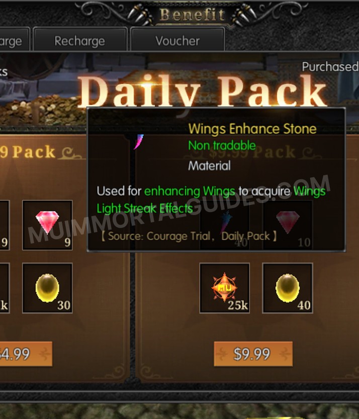 Screenshot of Wings Enhance Stone