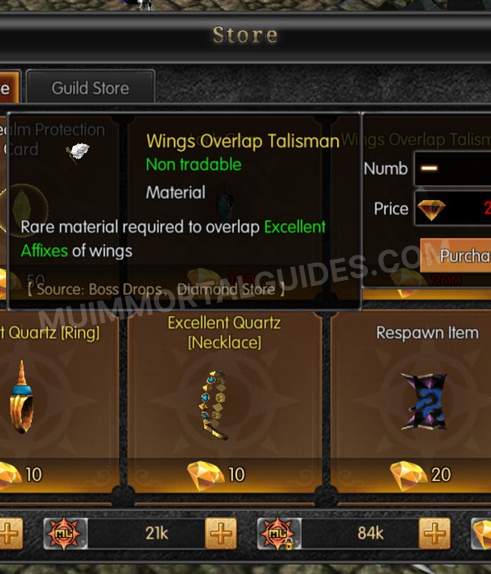 Screenshot of Wings Overlap Talisman